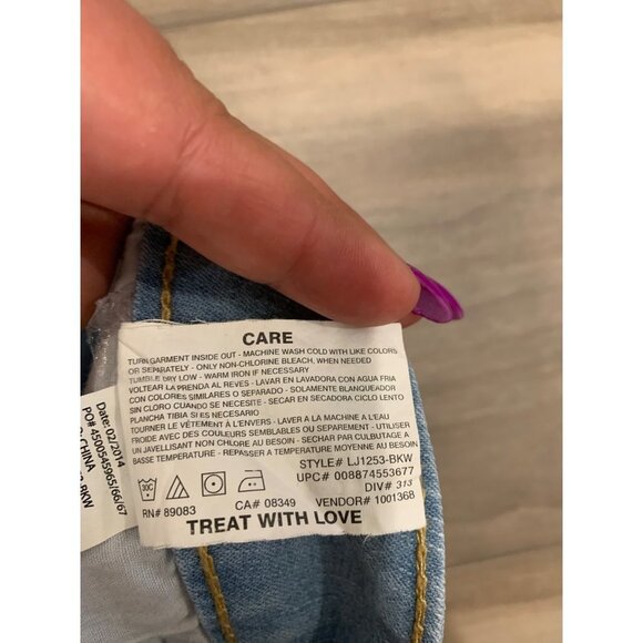 LEI Ashley Girls American Flag Low Rise Denim Shorts Size 9 - Picture 8 of 10